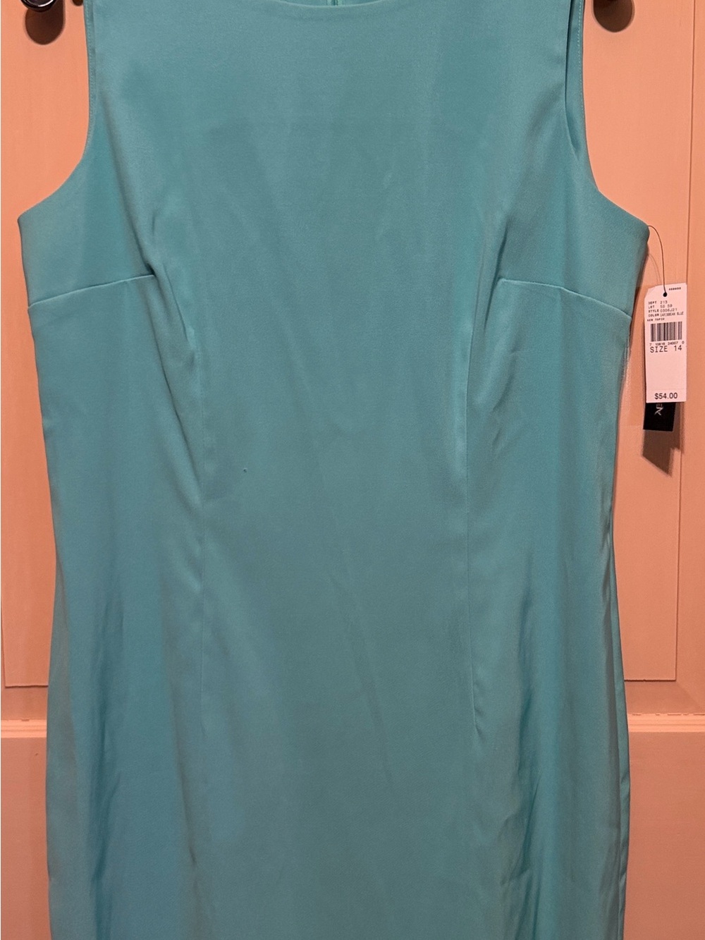AB Studio Aqua Sleeveless Midi Sheath Dress